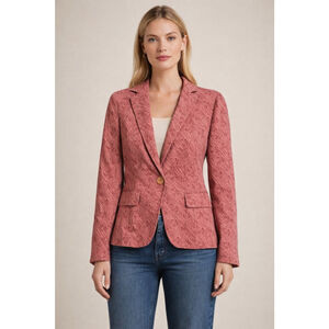 Marc Jacobs Textured Pink Blazer | Size 2 | Tailored One Button Corduroy Blazer